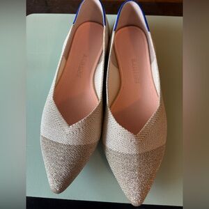 Rothy's Diamond Metallic Points Flats 10.5 EUC